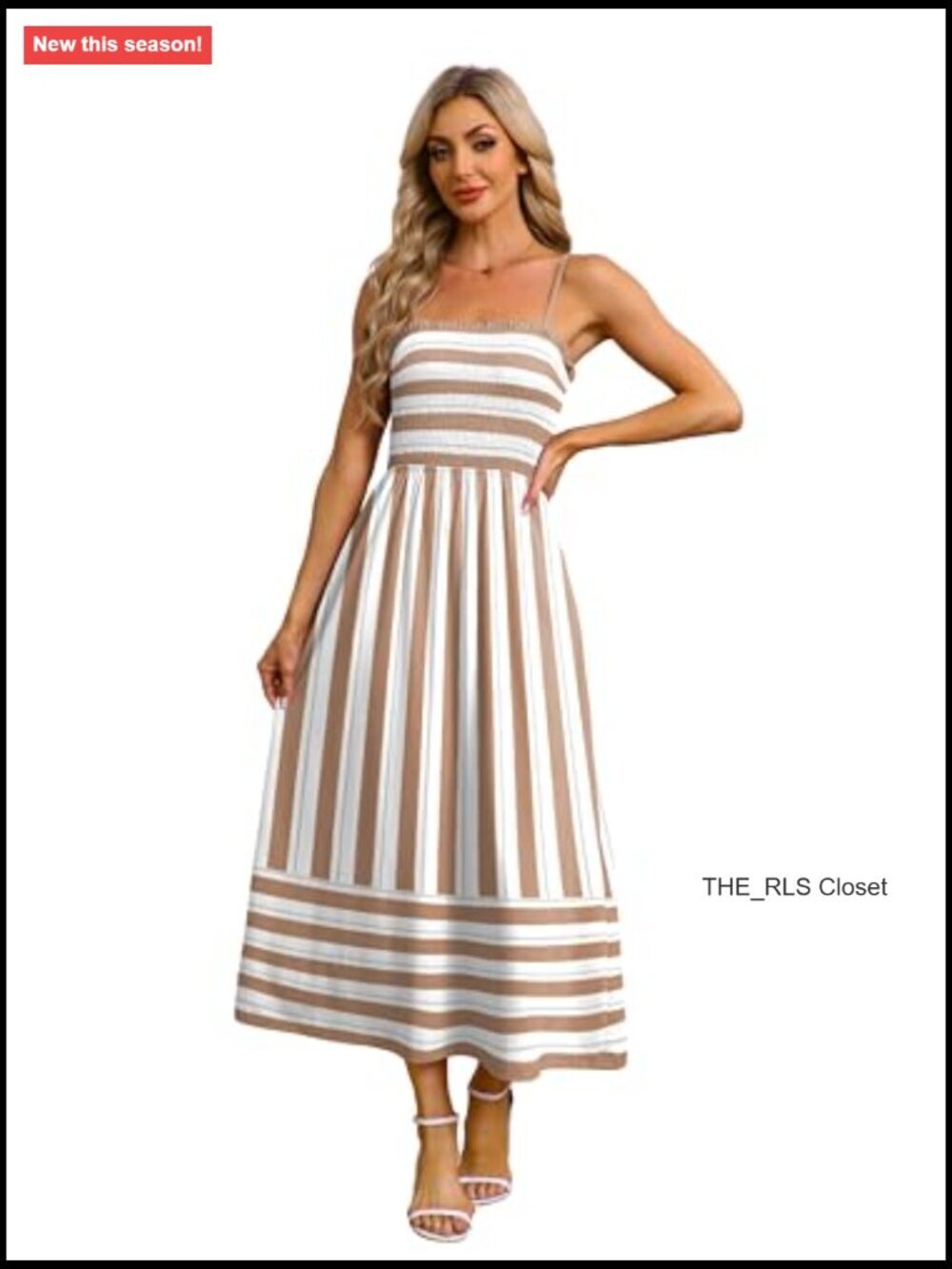 Spaghetti Strap Maxi Dress Smocked with Pockets Casual Boho Beach - Picture 4 of 7